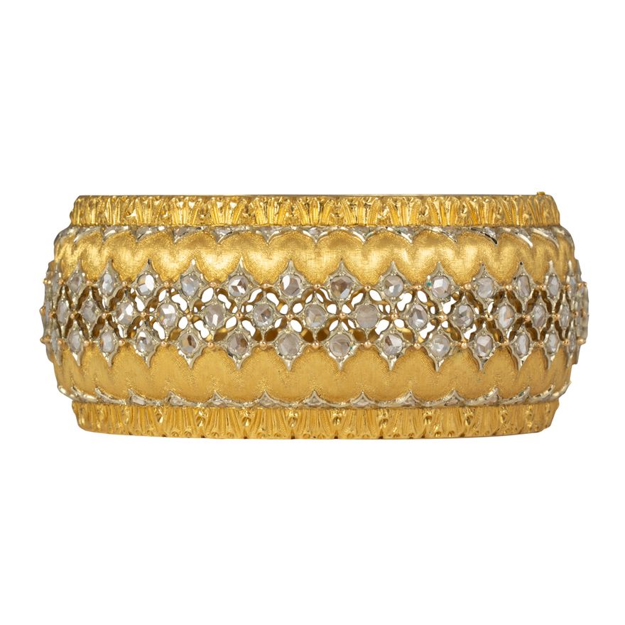Buccellati diamond and 18k yellow gold bracelet