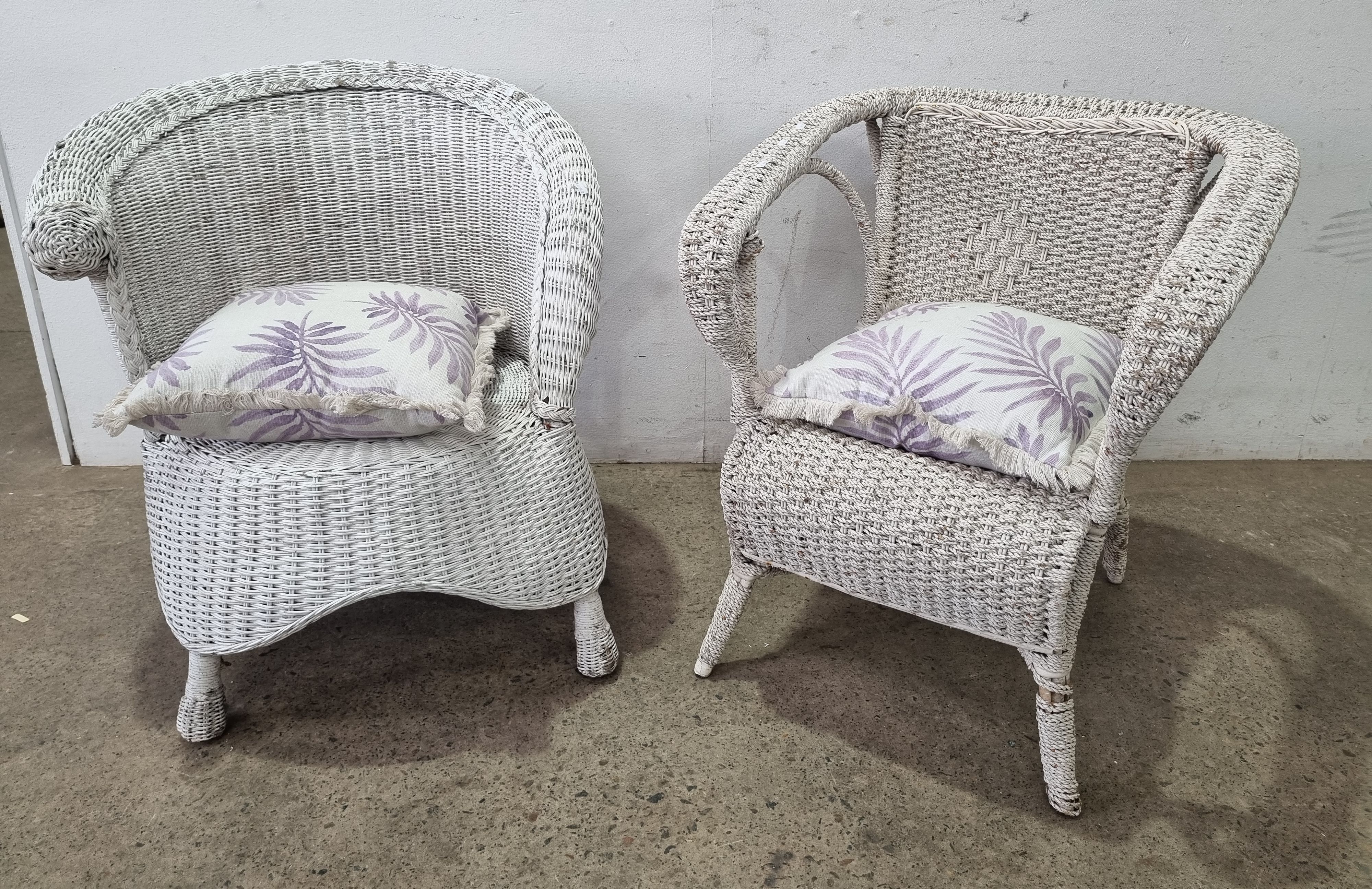 1042 · TWO VARIOUS SEA GRASS CHAIRS