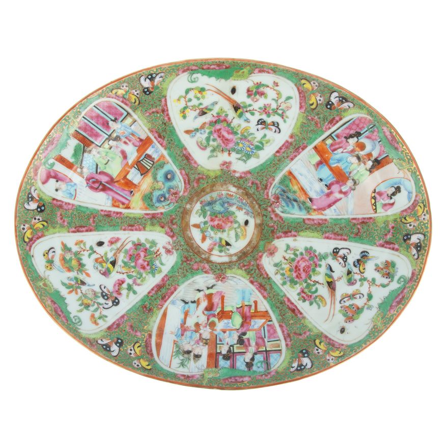 Chinese Export Rose Medallion Tureen Stand
