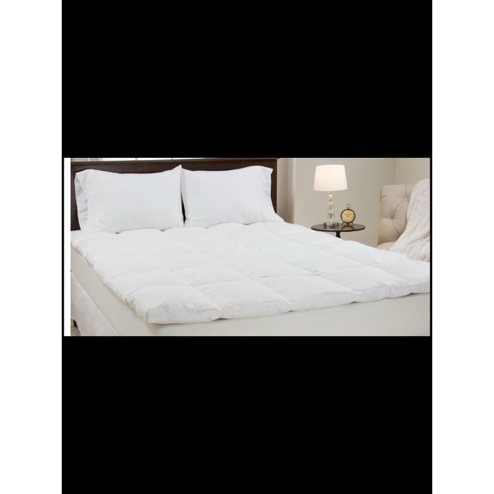 Lavish Home 100% Duck Feather 2'' Gusset Topper King 78'' x 80''- White, Pillow Not Included