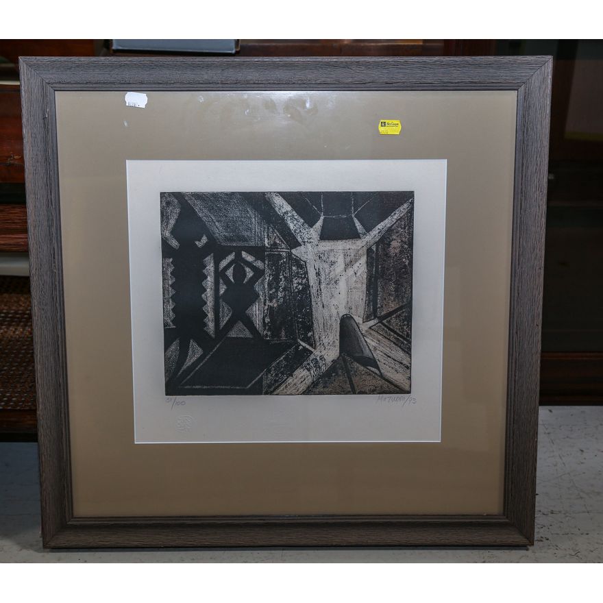 Diego Mazuera. Shadowy Abstract, etching