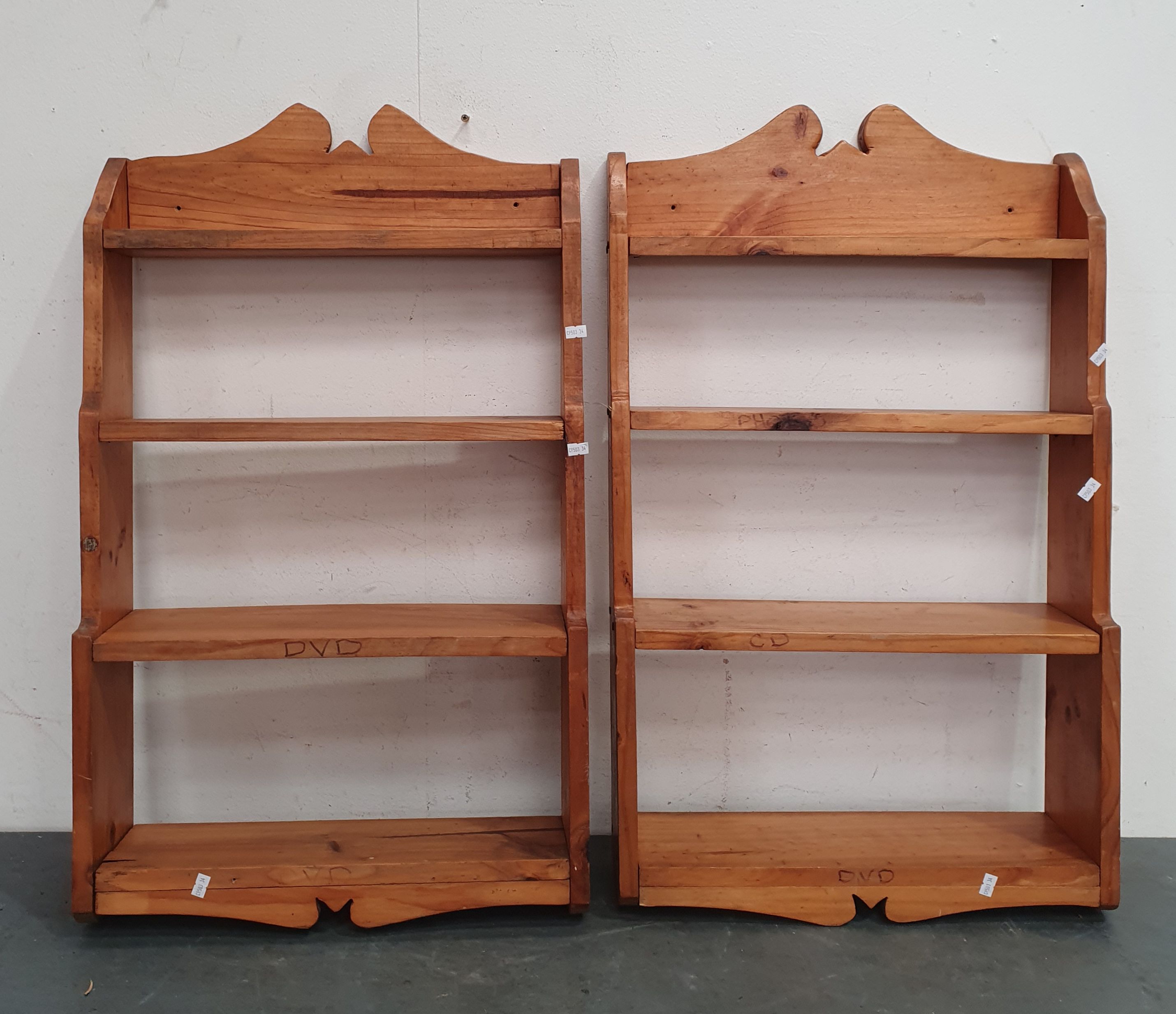 A Pair Of Pine Hanging Shelves
