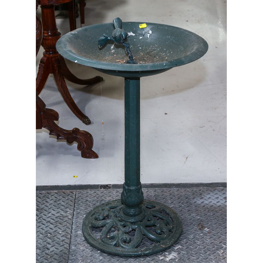 A Cast Iron & Zinc Bird Bath
