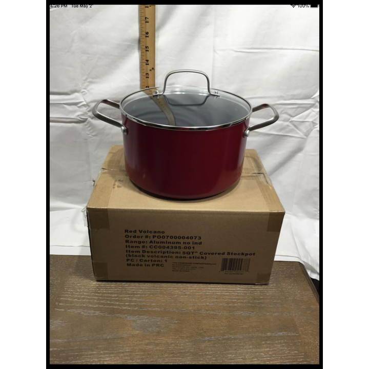Red Volcano 5QT Covered Stockpot