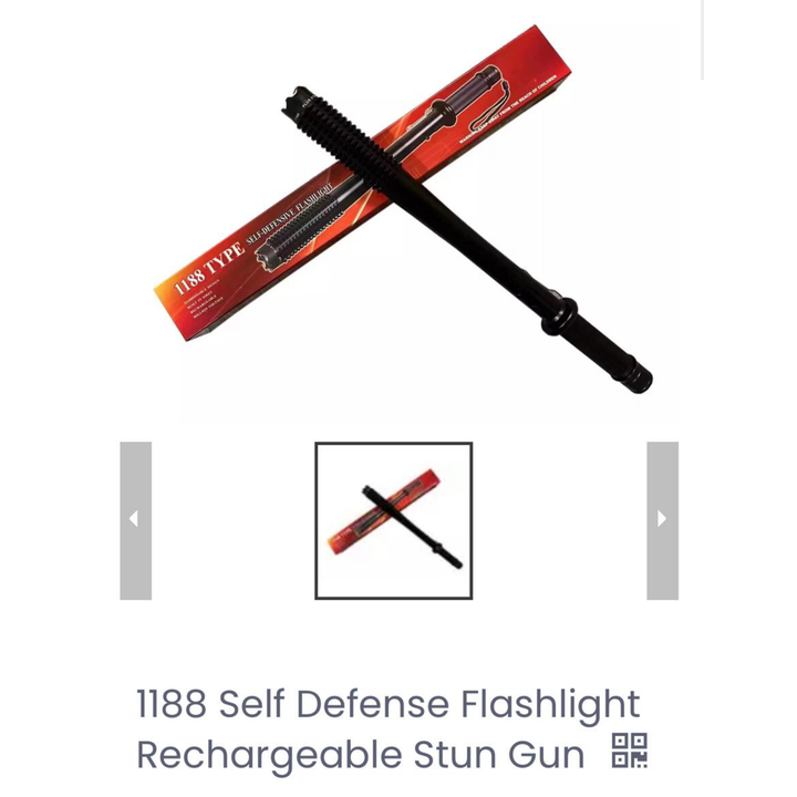 KTS 1188 Type Self Defense Flashlight W/Stun Gun Tazer 5.8 Million Volts - USB Rechargeable