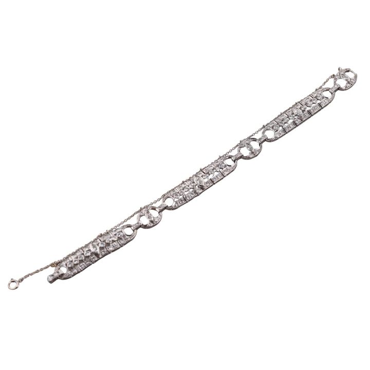 Art Deco 6ctw Diamond Platinum Bracelet