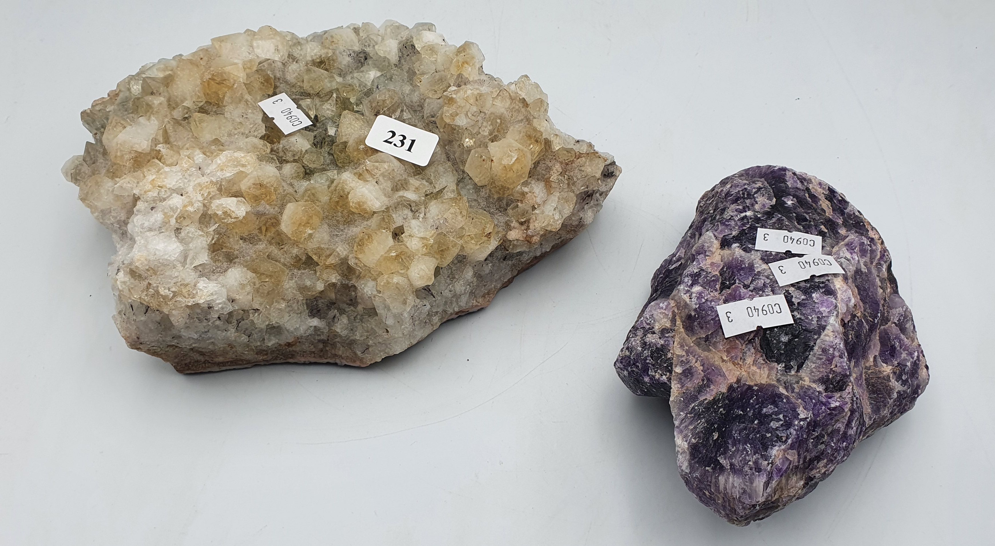 231 · A QUARTZ AND PURPLE FLUORITE SPECIMEN