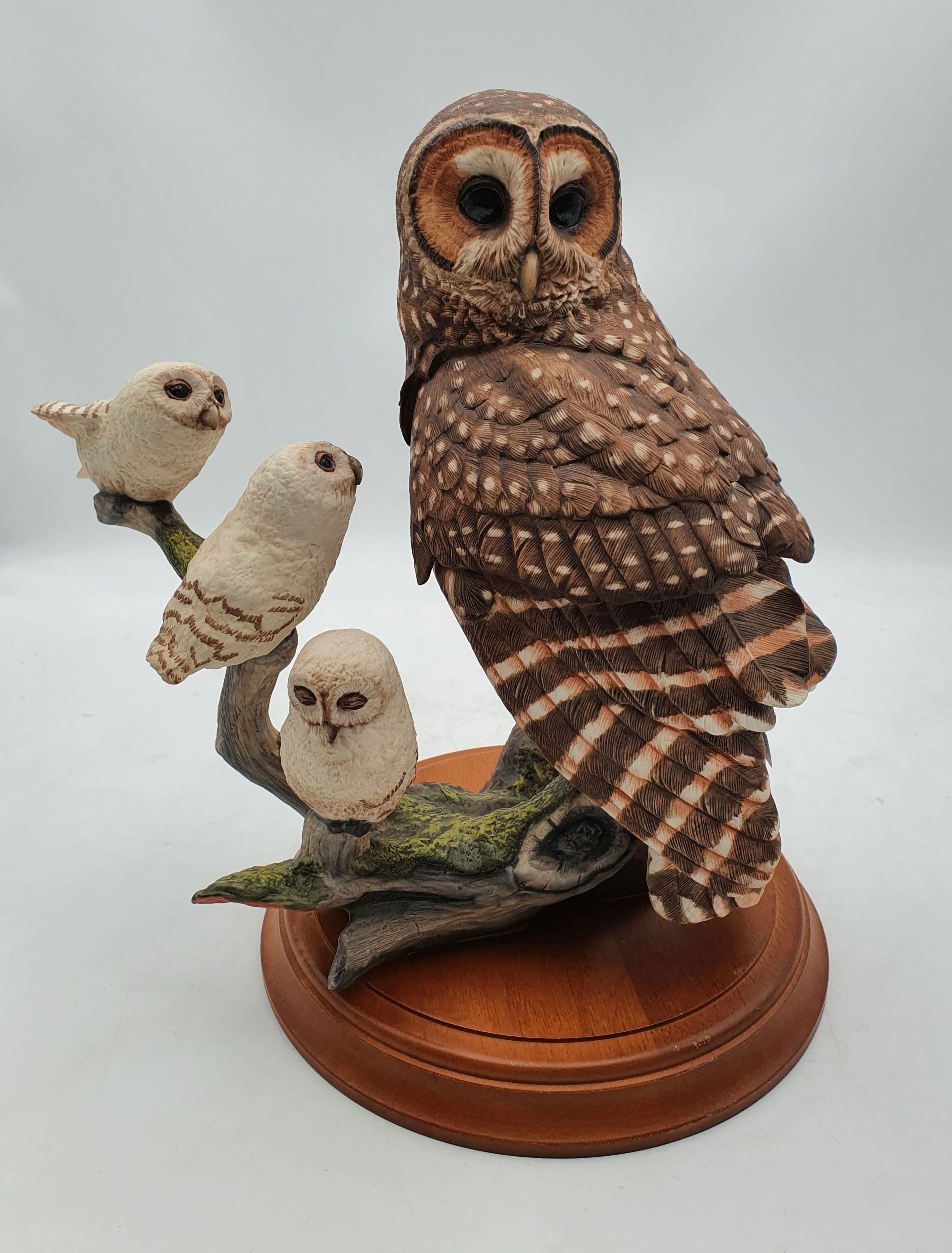 A Franklin Mint 'The Spotted Owl' Figural Group