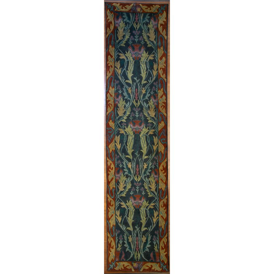 Stickly Wm Morris Style Tibetan Runner, 2.10 x 11.9