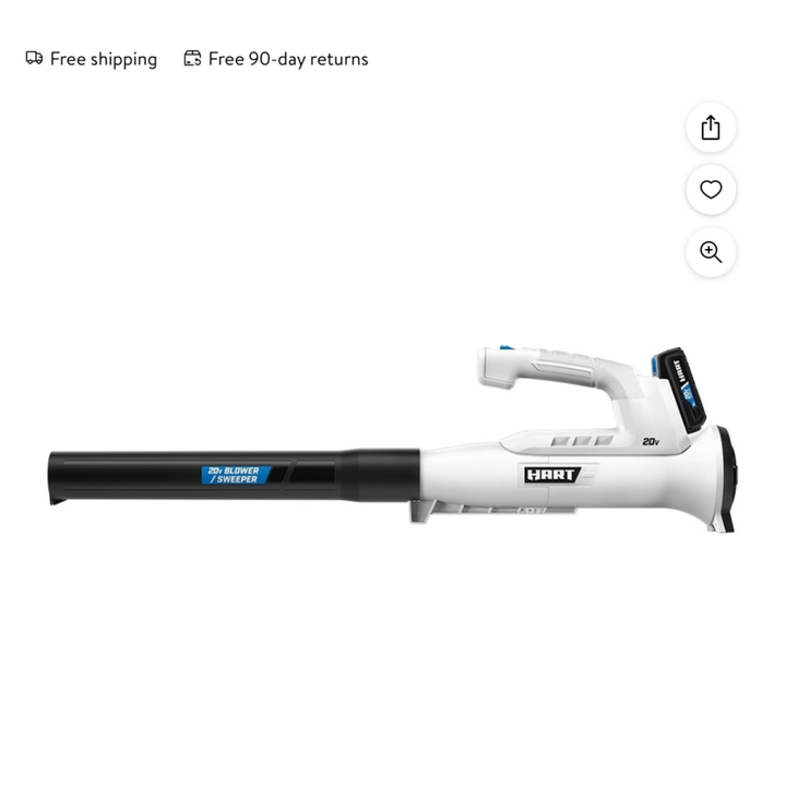 Hart 20V Blower/Sweeper 200CFM, 90MPH
