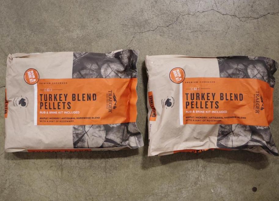 [2] TRAEGER Turkey Blend Pellets, Open Bags, Approx. 13 & 16 lbs | Bid ...