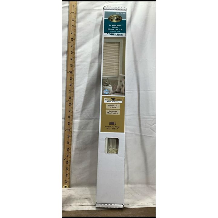 Hampton bay 1'' Cordless Vinyl Blind 23'' W x 48'' H Room Darkening
