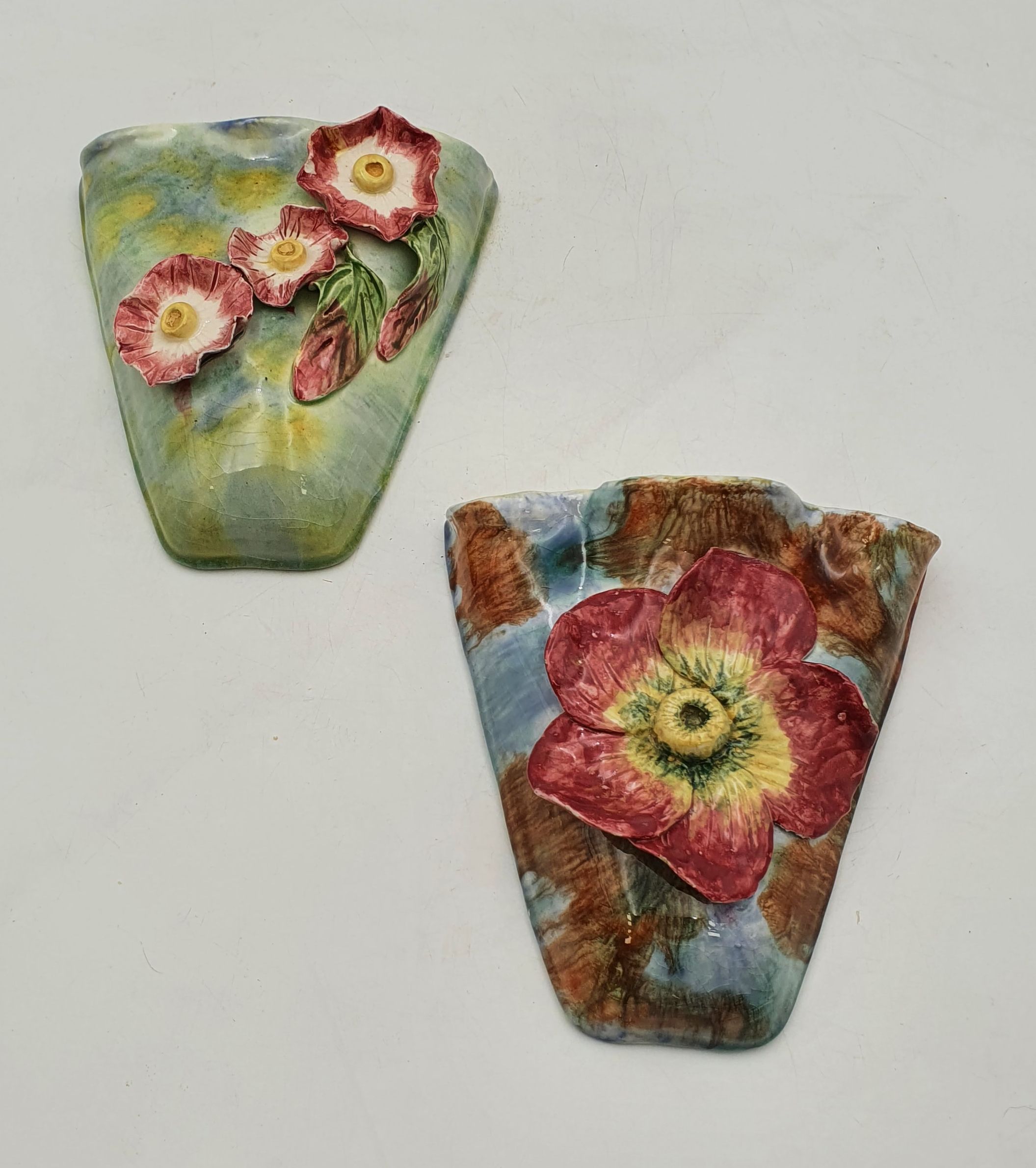 Two Mcp Pottery Wall Pocket Vases