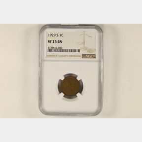1929-S LINCOLN CENT NGC VERY FINE 25 BN