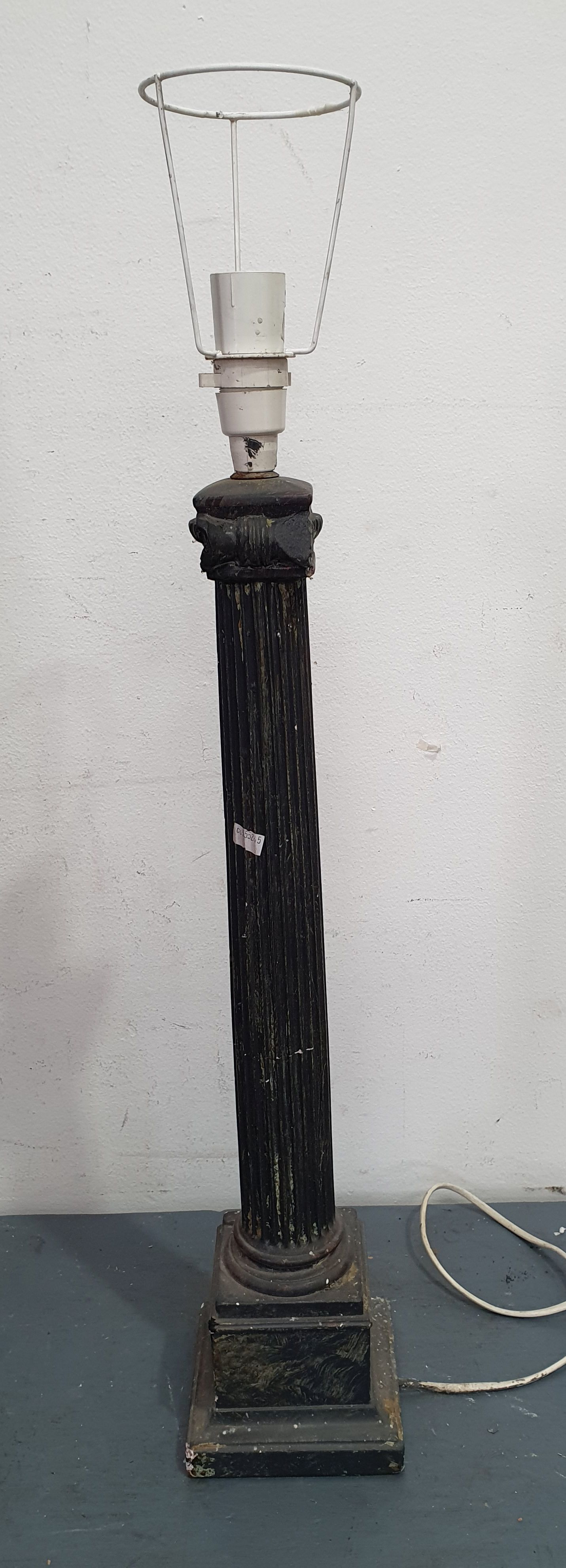AN EMPIRE COLUMN FORM TABLE LAMP