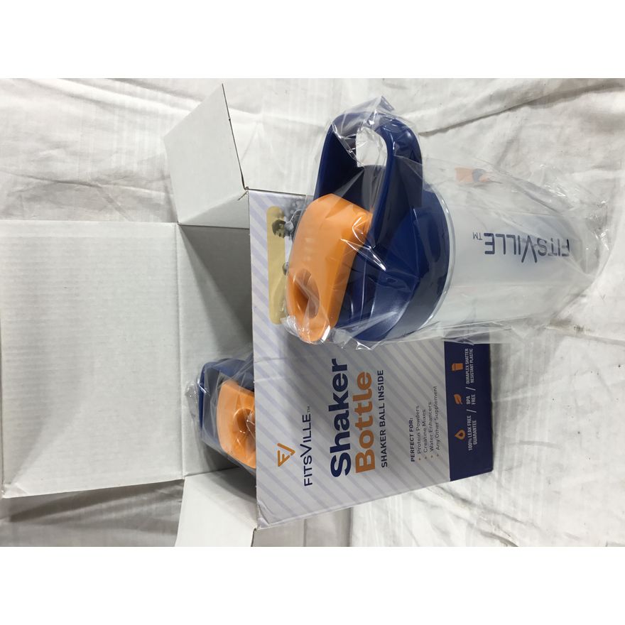 (2) FitsVille Shaker Bottles W/Shaker Ball 20 Oz