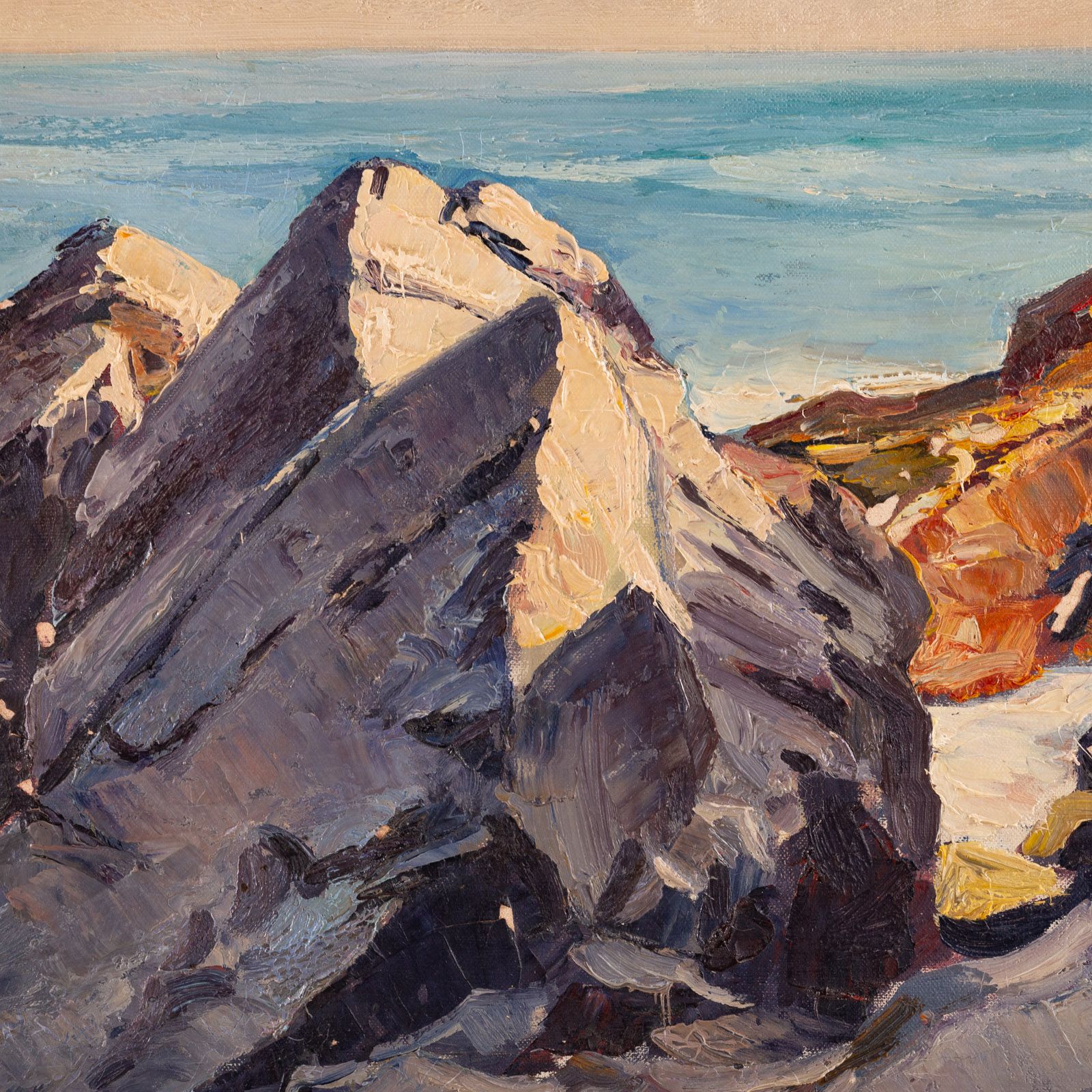 American School. Rocky Coastline, oil Alex Cooper Fine Art