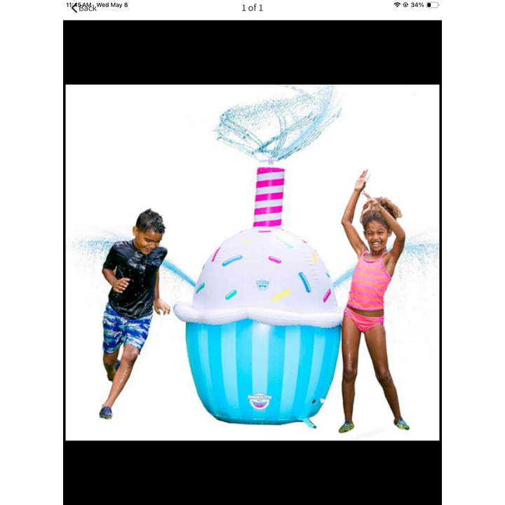 Big Mouth Big 6ft Tall Cute Cupcake Sprinkler 51"x51"x72"