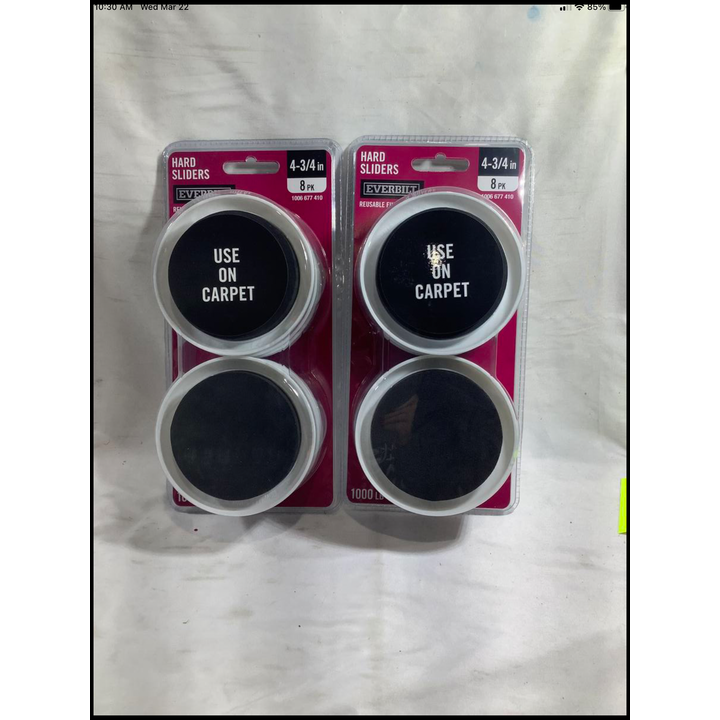 Buying (2) 8pk (4-3/4") Everbilt Hard Sliders- Use on Carpet