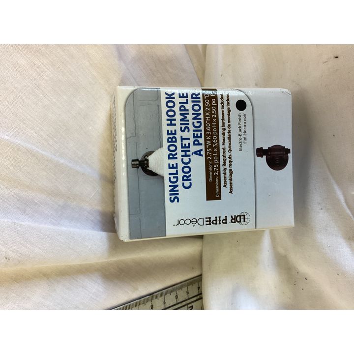 LDR Pipe Decor Single Robe Hook- 2.75'' W x 3.60'' H x 2.50'' D