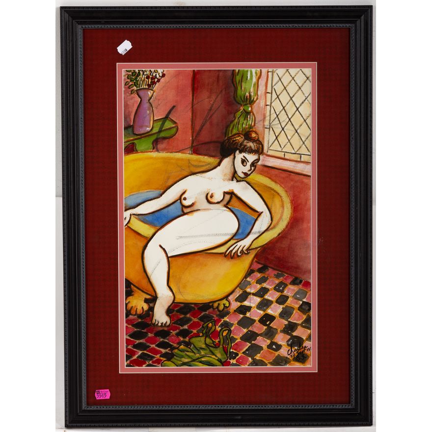 Charles. The Bather, watercolor