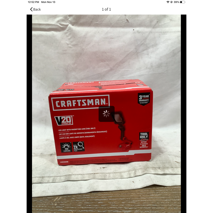 Craftsman V20 Lithium Ion LED Light w/ Magnifying Lens- Tool Only