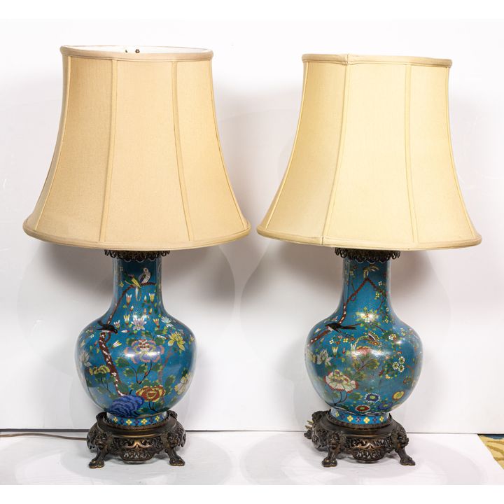 Pair of Chinese cloisonne globular vases