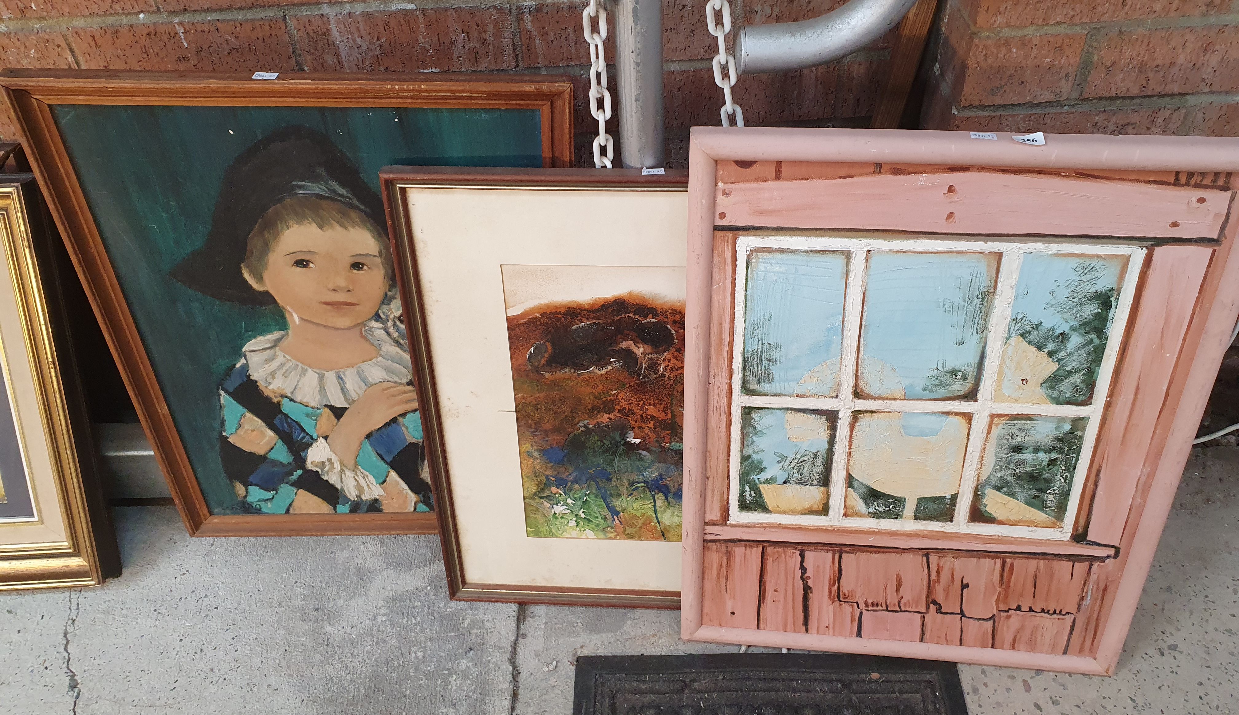 A Group Of Three Framed Contemporary Paintings