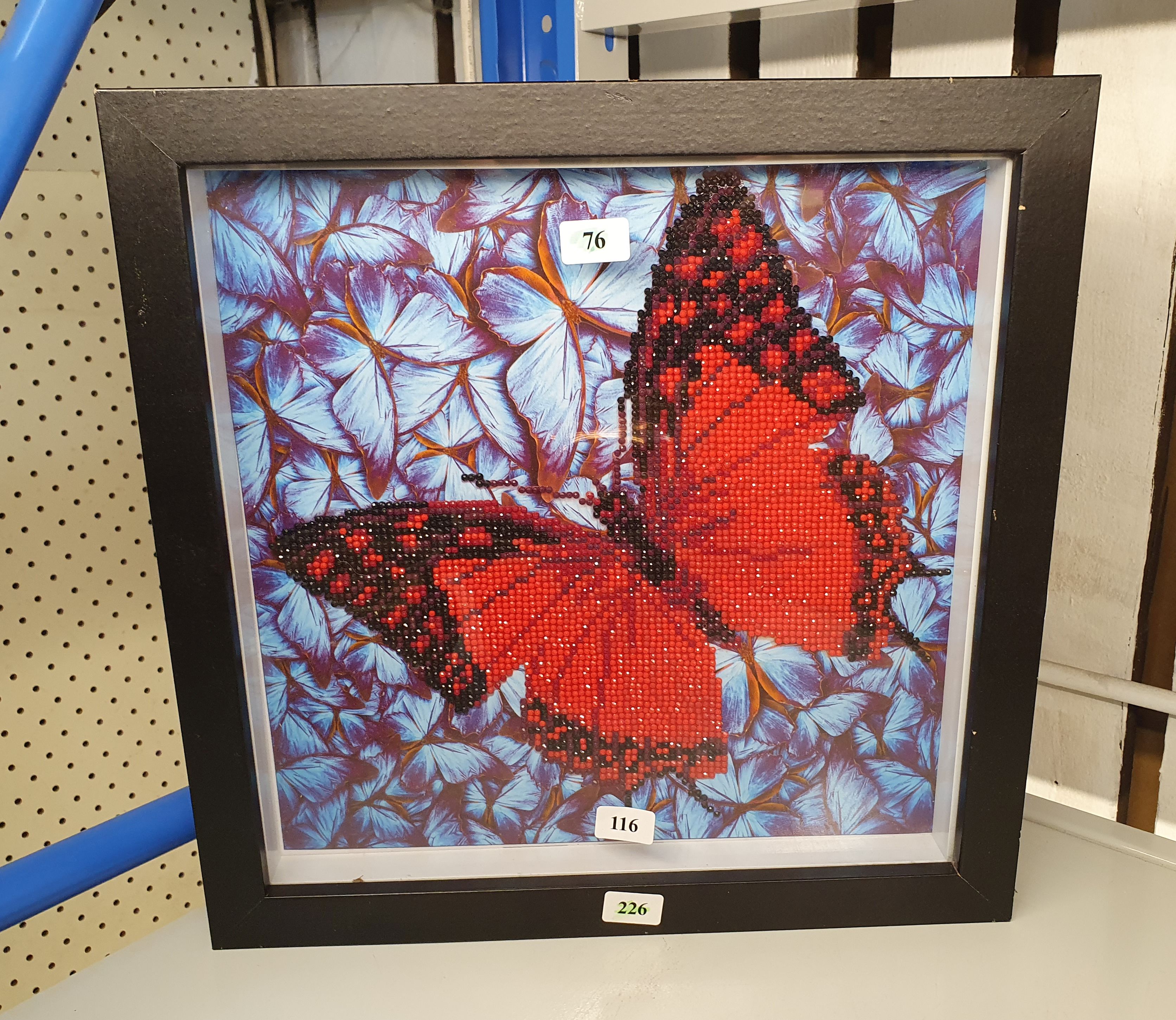 1326 · A BEADED BUTTERFLY ARTWORK