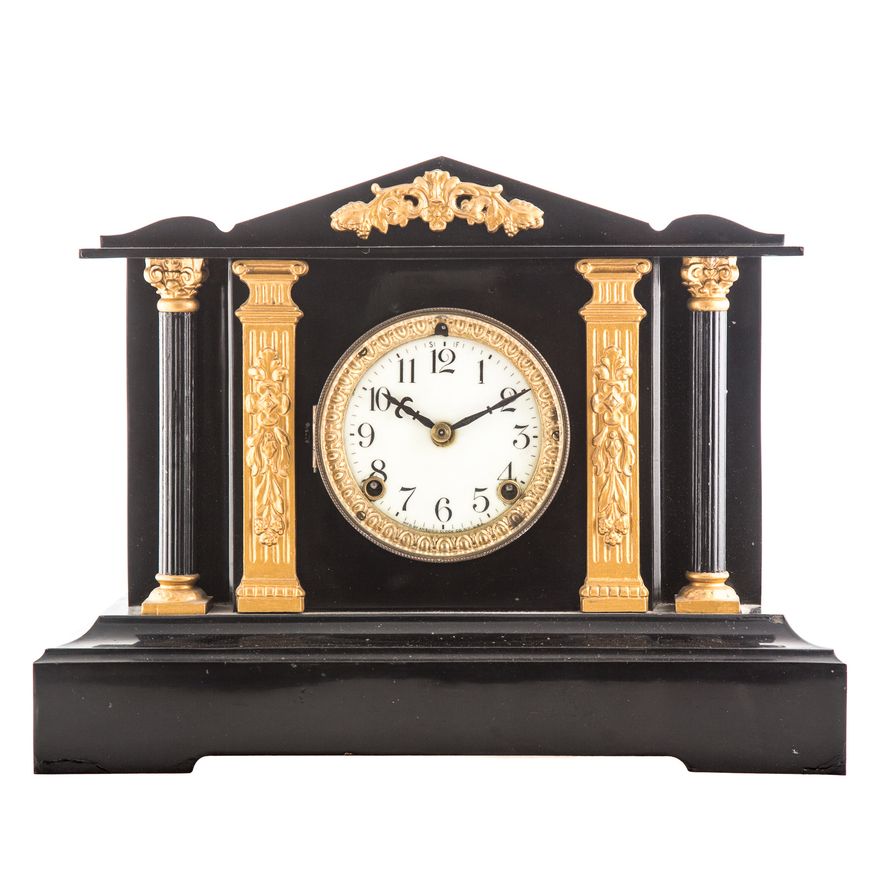 Ansonia metal cased mantel clock