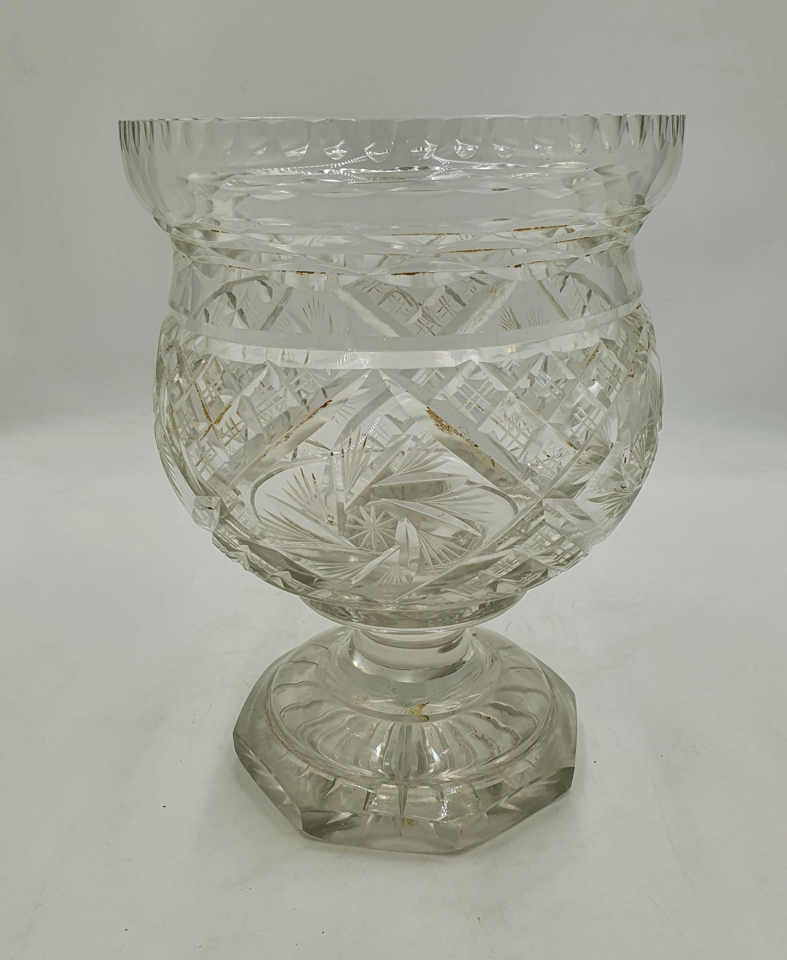 A European Cut Crystal Pedestal Bowl