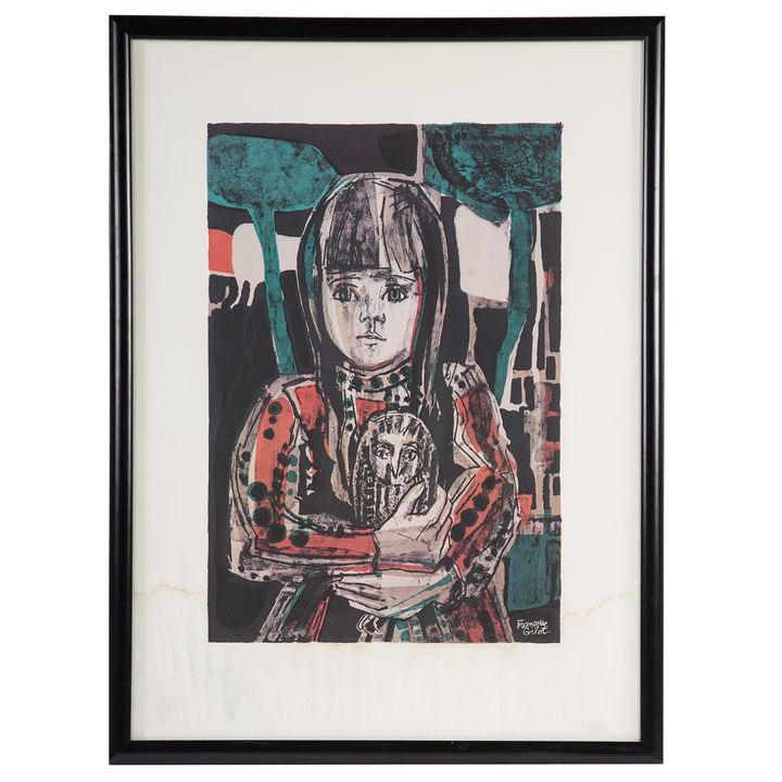 Franscoise Gilot. Little Girl with Owl, lithograph