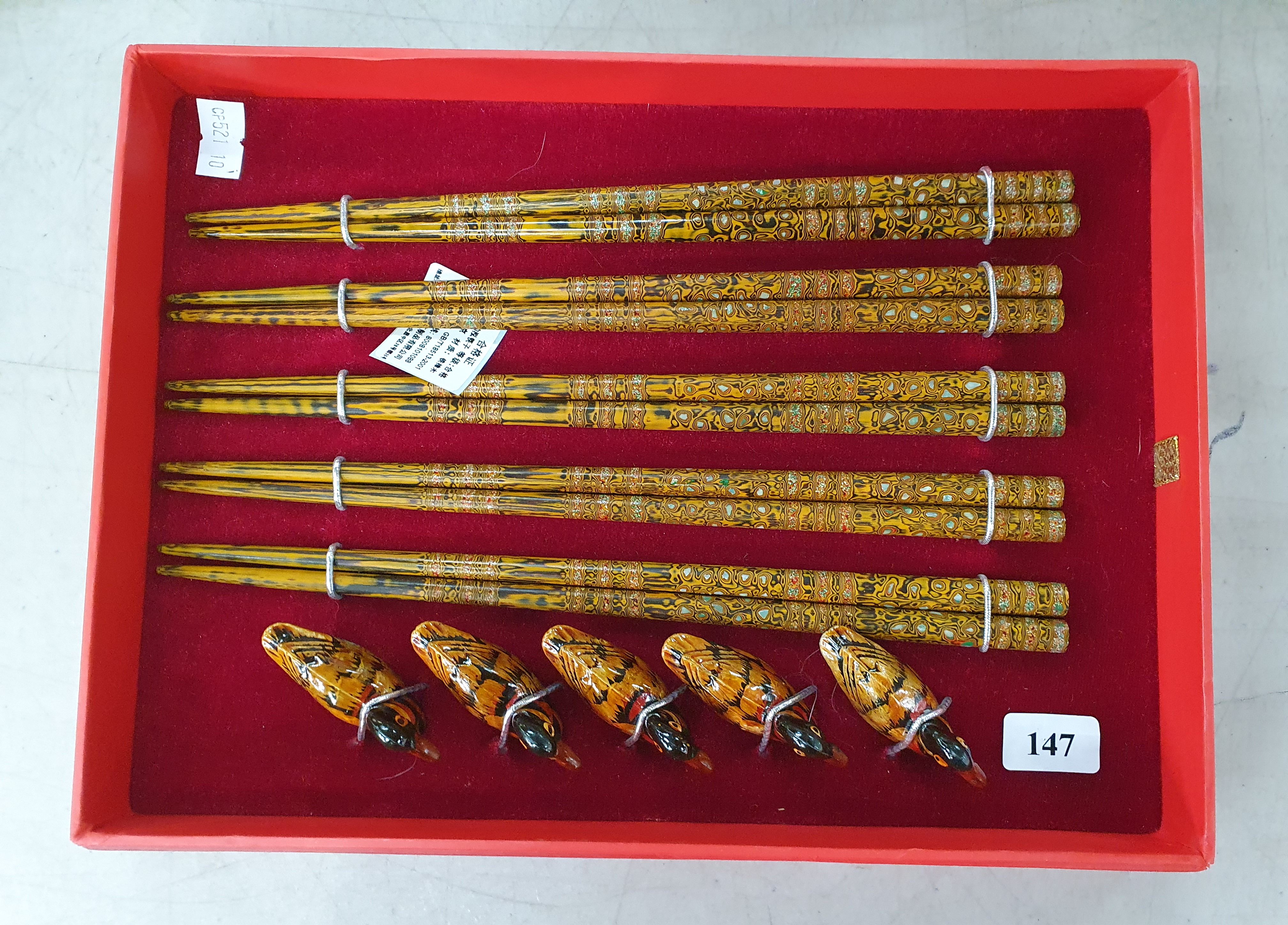 A Chopstick And Rest Set