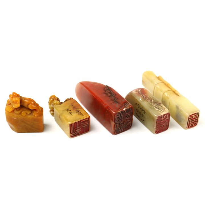 Group of Chinese Soapstone Seals