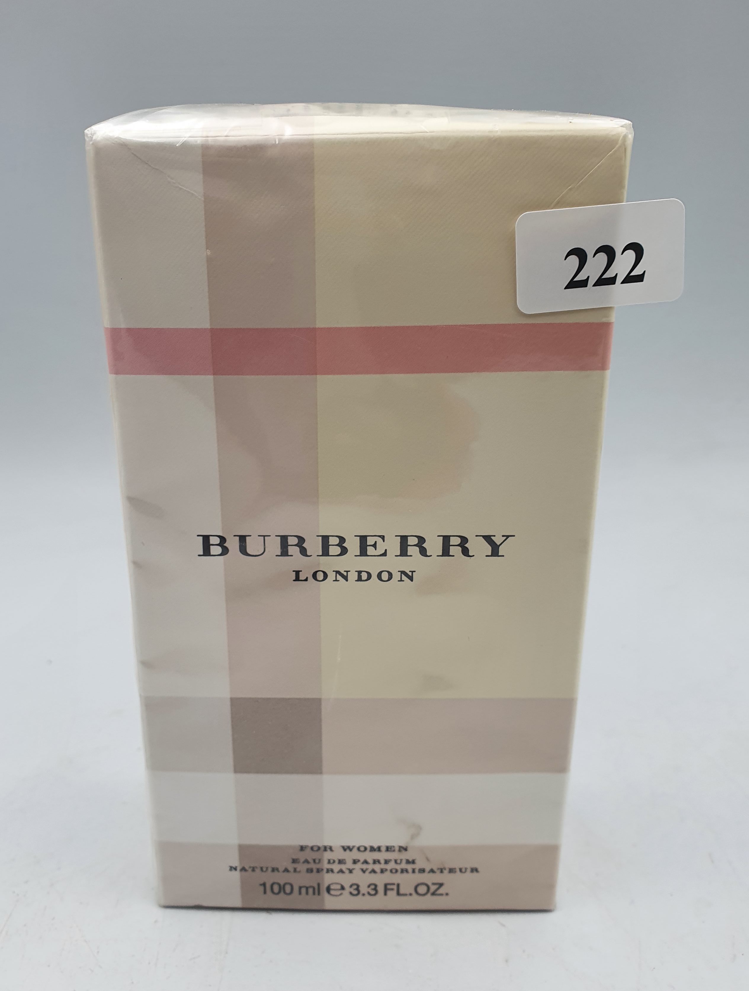 222 · A SEALED 100ml BOTTLE OF BURBERRY FOR WOMEN EAU DE PARFUM SPRAY
