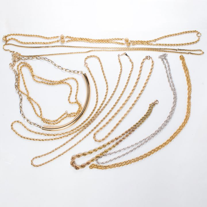 A group of costume jewelry