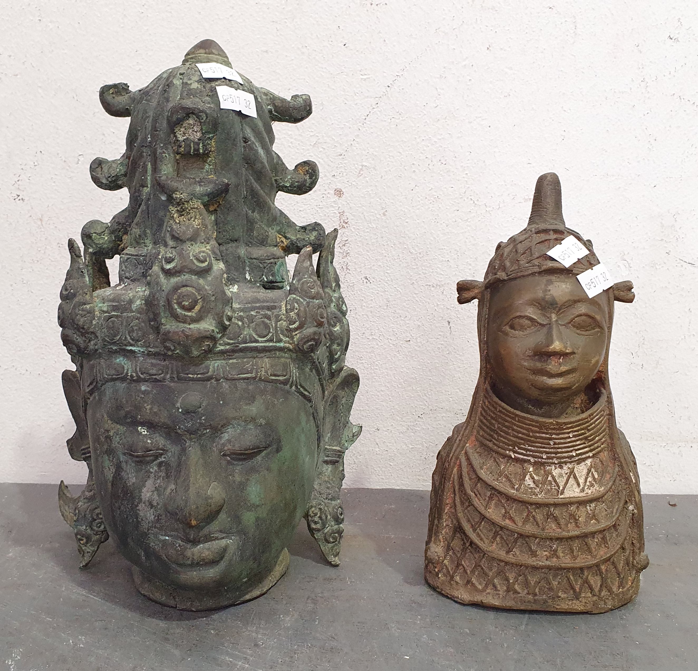 Two Brass Statues
