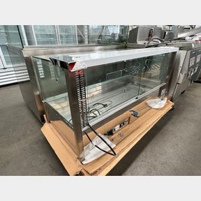 FED S/STEEL SQUARE FRONT BAIN MARIE SHOWCASE WITH SLIDING DOORS