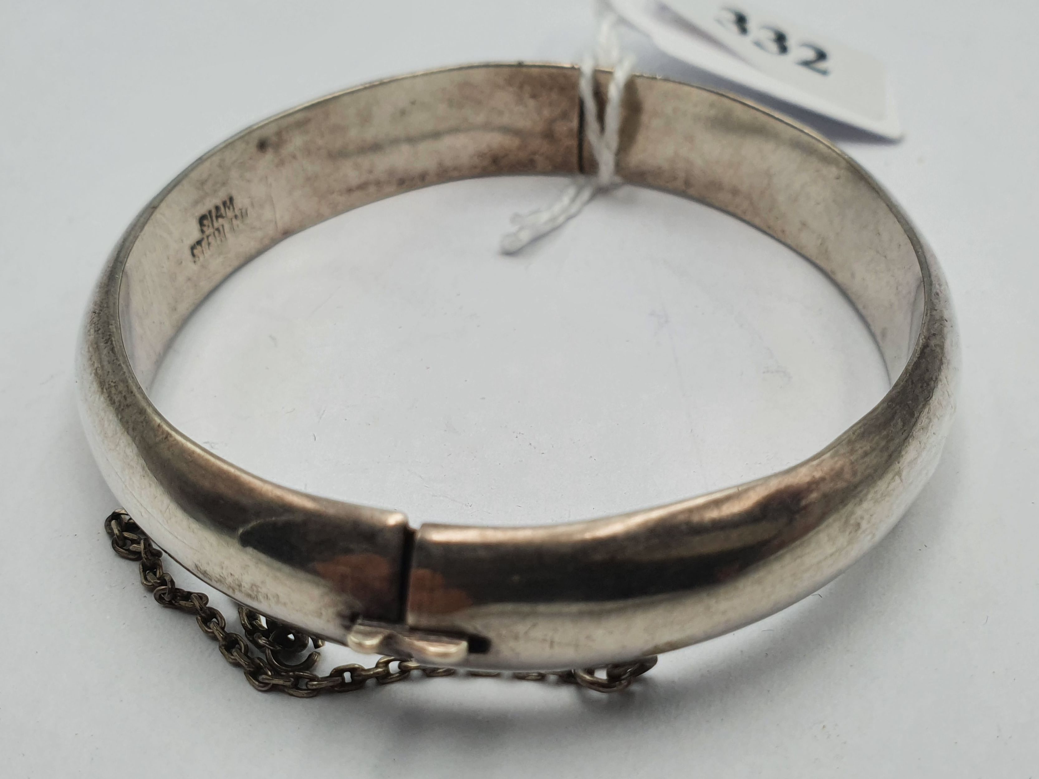 A STERLING SILVER CUFF BANGLE
