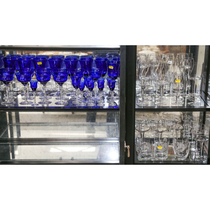 Assorted Cobalt & Colorless Stemware