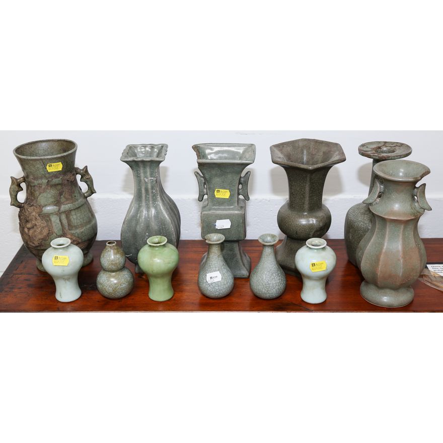 Selection of Chinese Antique Style Celadon Vases
