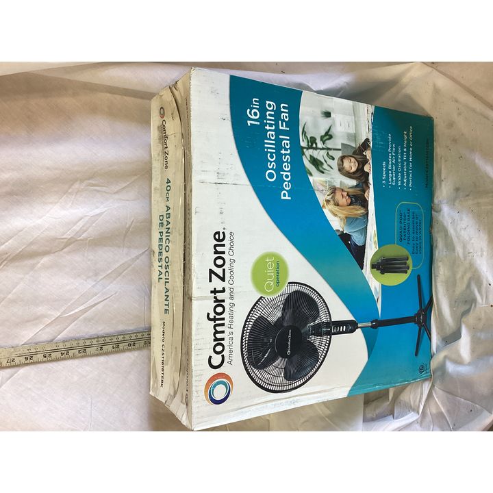 Comfort Zone 16'' Oscillating Pedestal Fan