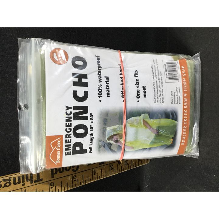 (Buying 3) Boulder Creek Emergency Poncho Waterproof 50" x 80"