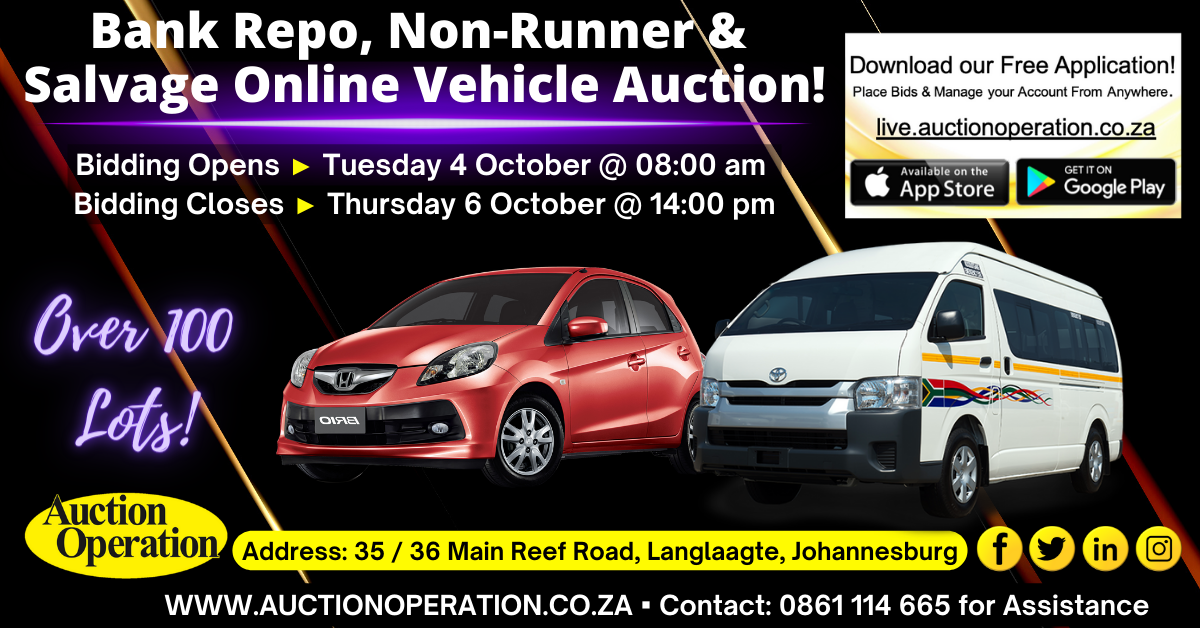 ONLINE AUCTION BANK REPO (NONRUNNERS) & SALVAGE VEHICLES Auction