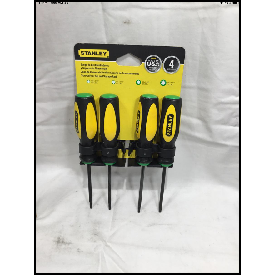 Stanley 4pc Screwdriver Set & Storage Rack