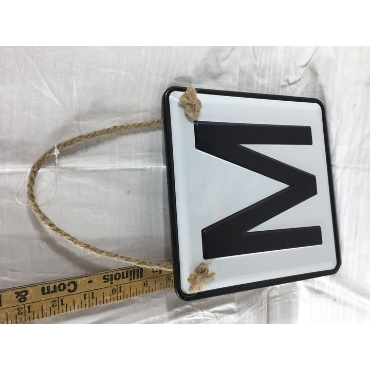 Metal Monogram "M" W/Rope 8" x 8"