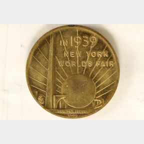 1 1/4'' BRASS TOKEN 1939 NEW YORK WORLD'S FAIR