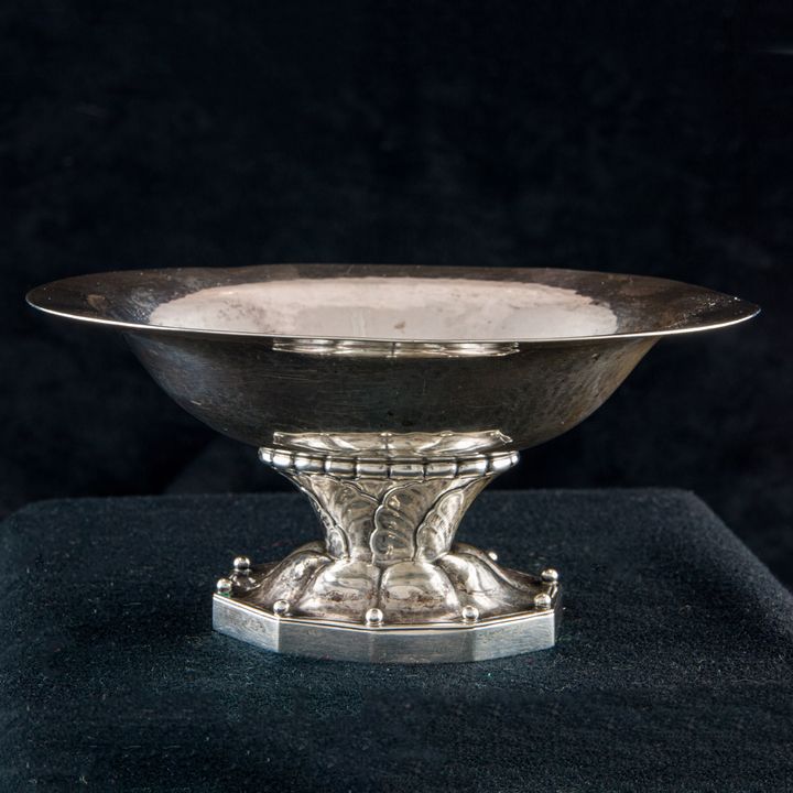 A Georg Jensen sterling footed bowl 42D