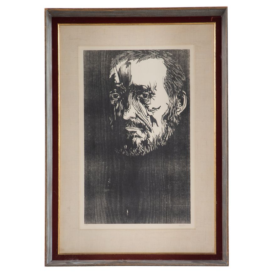 Leonard Baskin. "Portrait of Eakins," woodcut