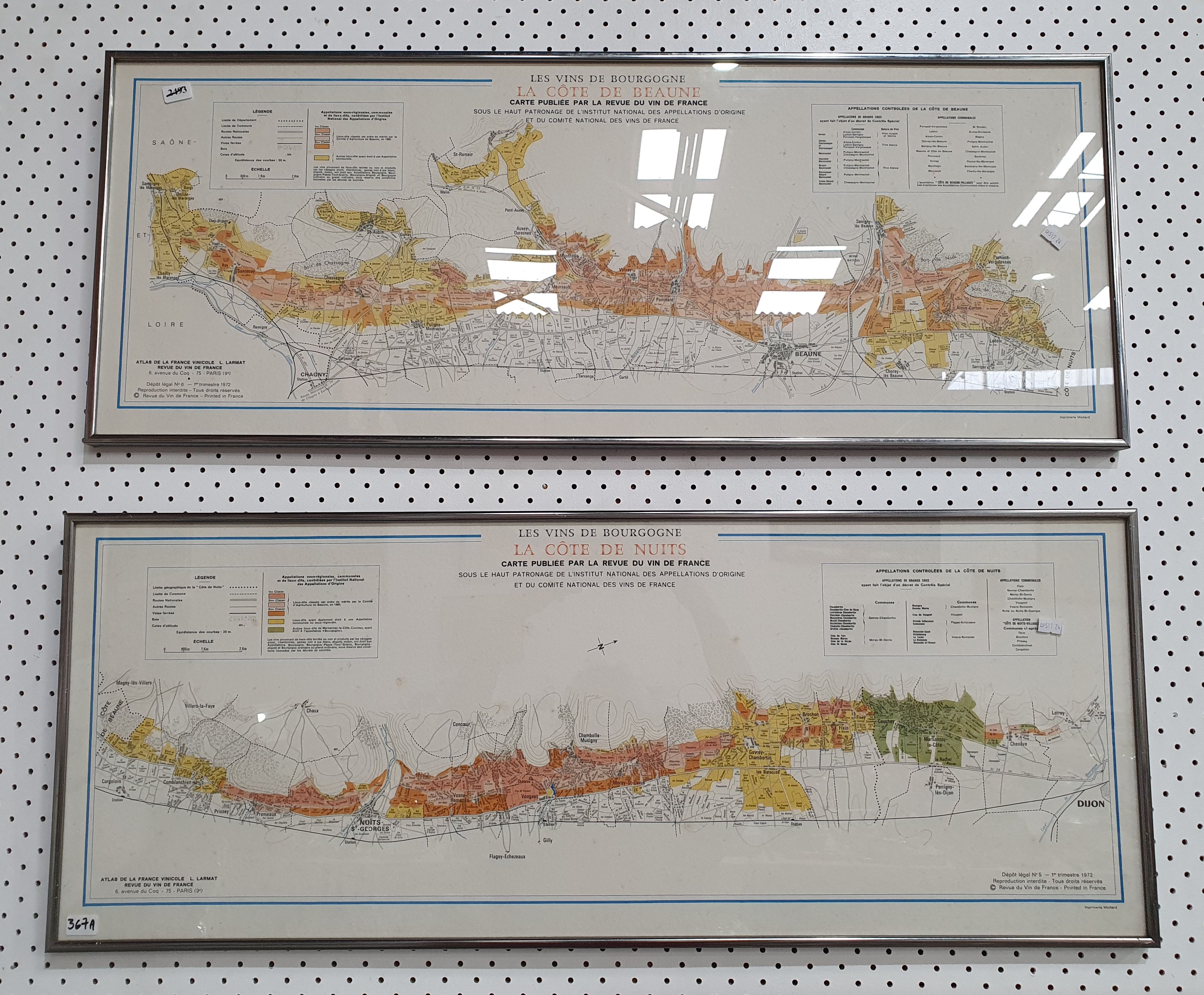 TWO FRAMED MID CENTURY MAPS